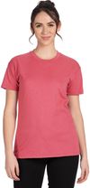 Am image of a Custom Next Level Ladies' Relaxed CVC T Shirt in HEATHER MAUVE!
