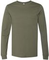 An image of a Custom Bella and Canvas Jersey Long Sleeve T Shirt in Military Green!