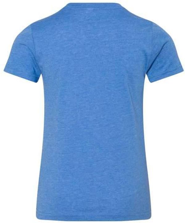 Am image of a Custom Bella and Canvas Youth Unisex Jersey Tee in Heather Columbia Blue!