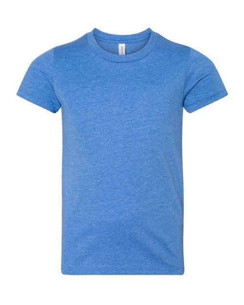 Bella and Canvas Youth Unisex Jersey Tee in Heather Columbia Blue
