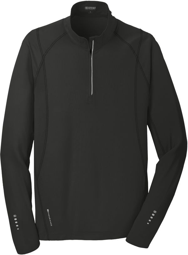 Am image of a Custom Ogio Nexus Quarter Zip Pullover in Blacktop!