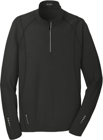 Am image of a Custom Ogio Nexus Quarter Zip Pullover in Blacktop!