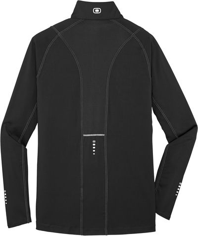 Am image of a Custom Ogio Nexus Quarter Zip Pullover in Blacktop!