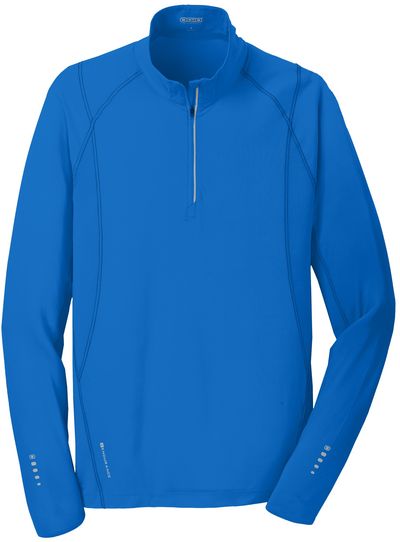 Am image of a Custom Ogio Nexus Quarter Zip Pullover in Electric Blue!