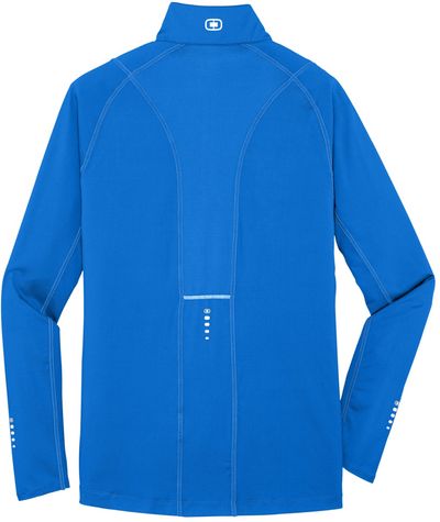Am image of a Custom Ogio Nexus Quarter Zip Pullover in Electric Blue!