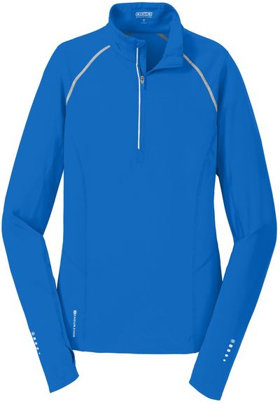 Am image of a Custom Ogio Ladies Nexus Quarter Zip Pullover in Electric Blue!