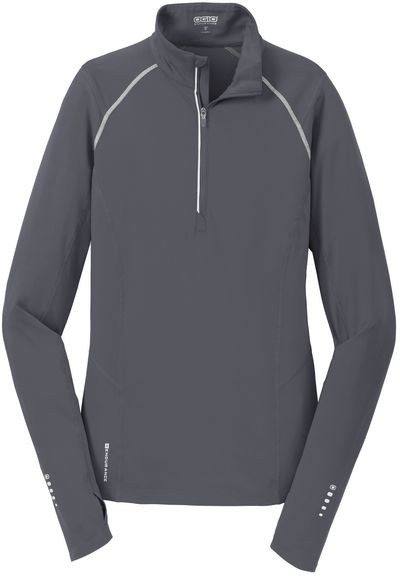 Am image of a Custom Ogio Ladies Nexus Quarter Zip Pullover in Gear Grey!