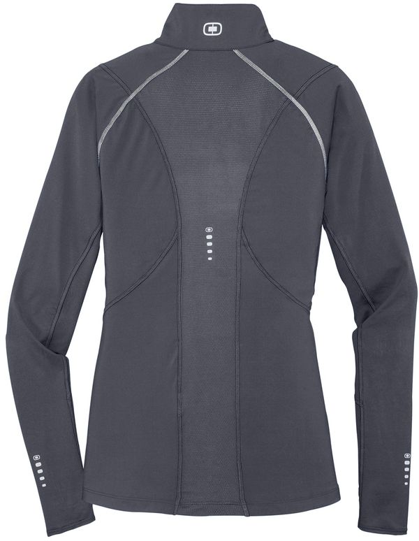 Am image of a Custom Ogio Ladies Nexus Quarter Zip Pullover in Gear Grey!