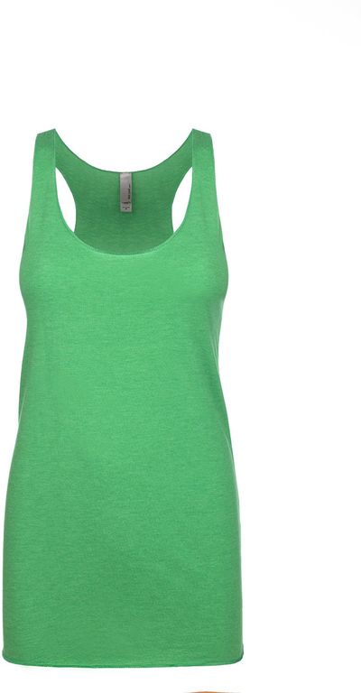 Am image of a Custom Next Level Ladies Tri Blend Racerback Tank in Envy!