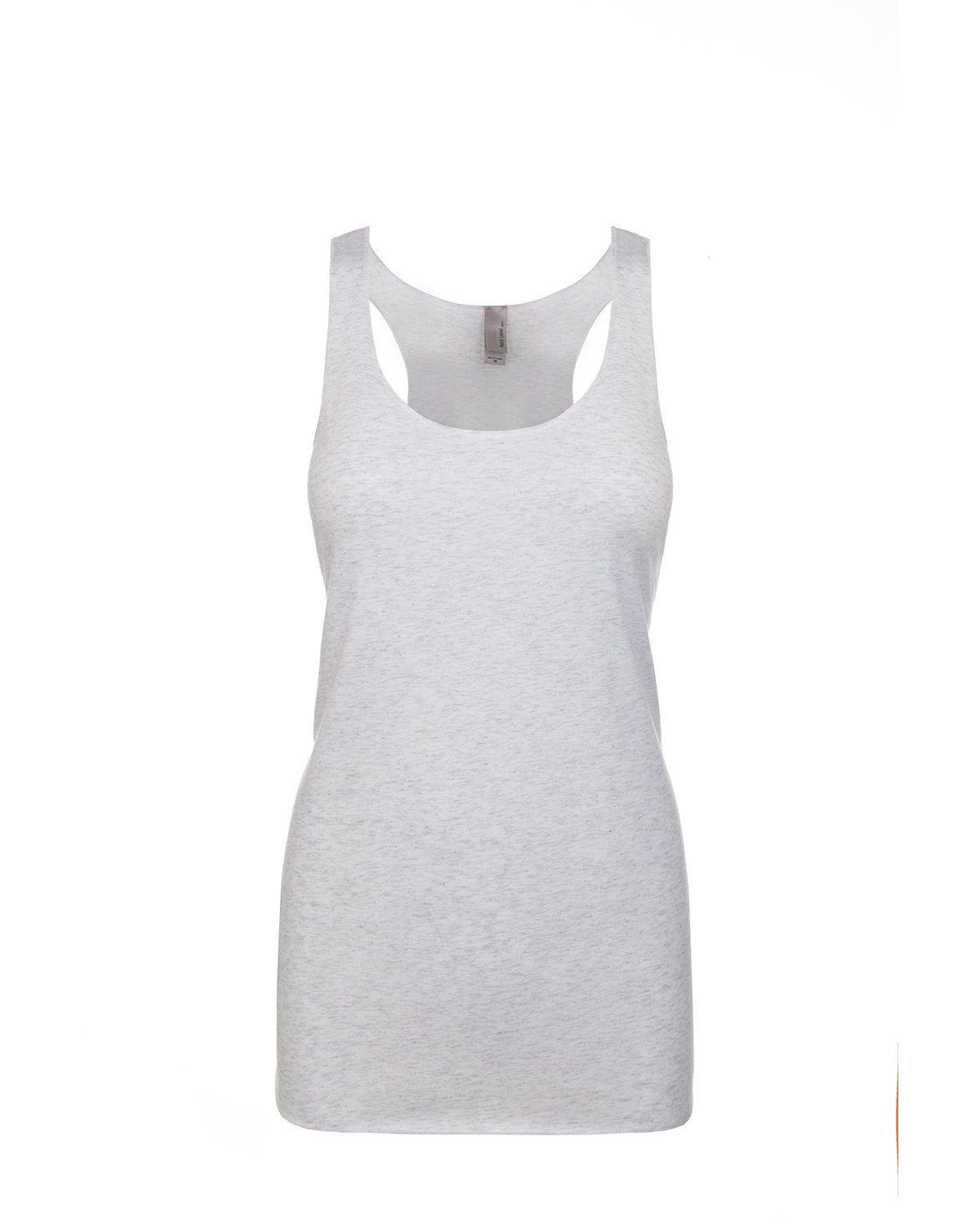 Next Level Ladies Tri Blend Racerback Tank in Heather White