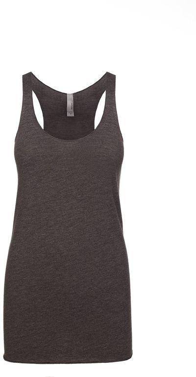 Am image of a Custom Next Level Ladies Tri Blend Racerback Tank in Macchiato!