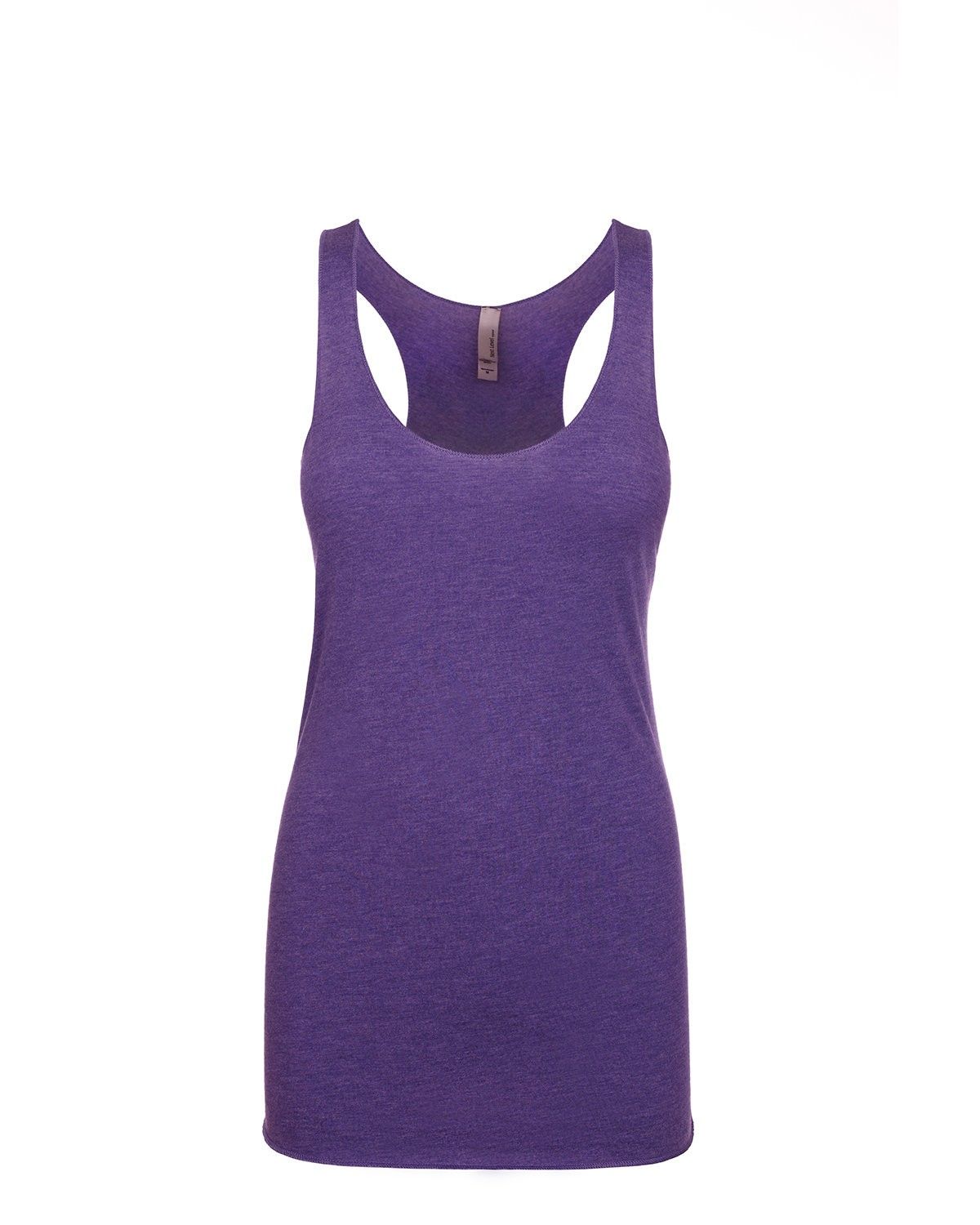 Next Level Ladies Tri Blend Racerback Tank in Purple Rush