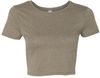 Am image of a Custom Bella and Canvas Womens Crop Tee in Heather Olive!