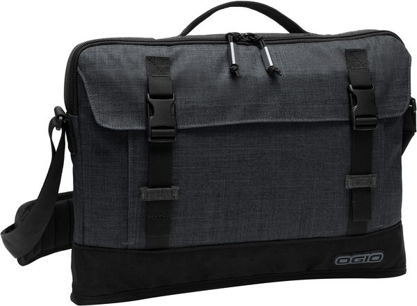 Am image of a Custom Ogio Apex 15 Inch Slim Case in Heather Grey!