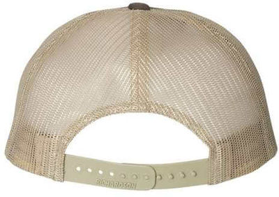 Am image of a Custom Richardson Low Pro Trucker Cap in Brown/Khaki!