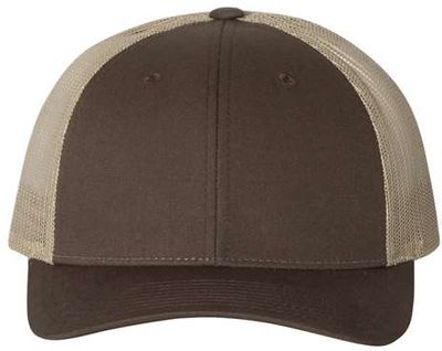 Am image of a Custom Richardson Low Pro Trucker Cap in Brown/Khaki!