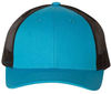 Am image of a Custom Richardson Low Pro Trucker Cap in Cyan/Black!