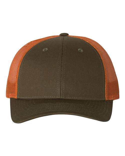 Richardson Low Pro Trucker Cap in Dark Loden/Jaffa Orange