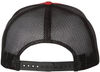 Am image of a Custom Yupoong Five Panel Classic Trucker Cap in Red/Black!
