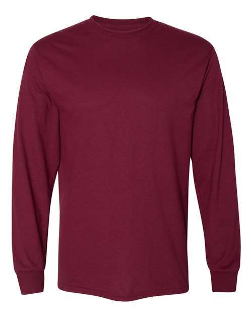 Gildan DryBlend Fifty Fifty Long Sleeve T Shirt in Maroon