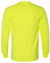 Am image of a Custom Gildan DryBlend Fifty Fifty Long Sleeve T Shirt in Safety Green!
