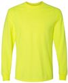 Am image of a Custom Gildan DryBlend Fifty Fifty Long Sleeve T Shirt in Safety Green!