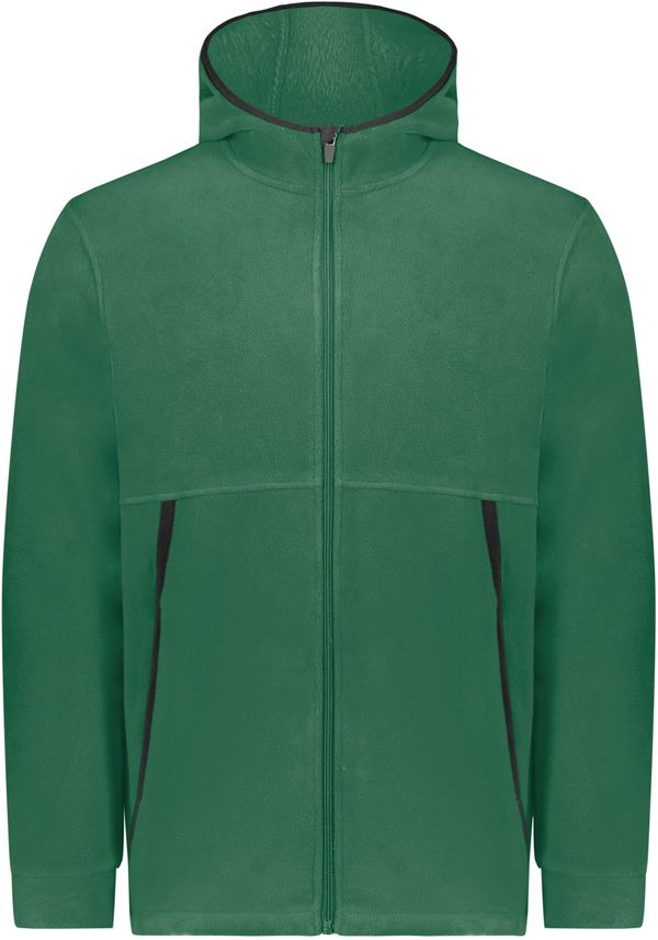 Am image of a Custom Augusta Fleece 2 Full Zip Hoodie in Dark Green!