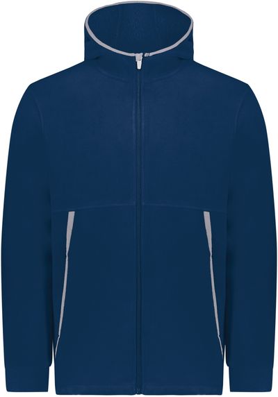 Am image of a Custom Augusta Fleece 2 Full Zip Hoodie in Navy!