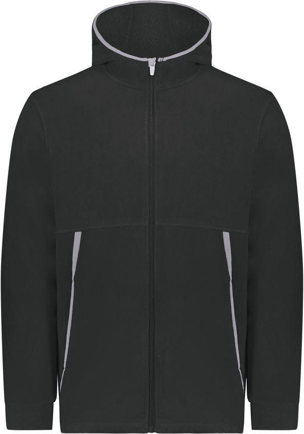Am image of a Custom Augusta Fleece 2 Full Zip Hoodie in Black!