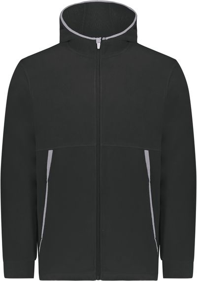 Am image of a Custom Augusta Fleece 2 Full Zip Hoodie in Black!