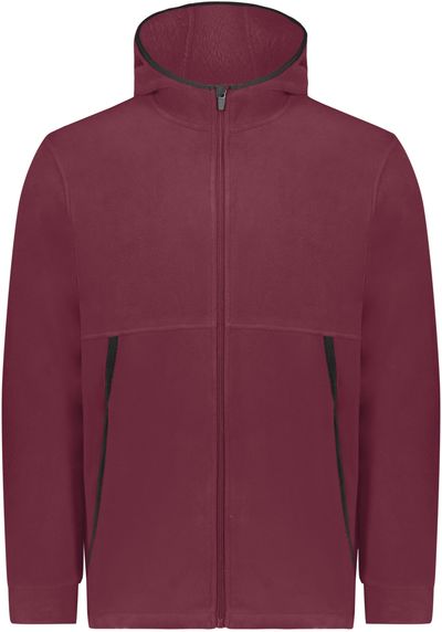 Am image of a Custom Augusta Fleece 2 Full Zip Hoodie in Maroon!
