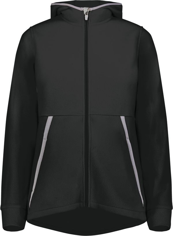 Am image of a Custom Augusta Ladies Chill Fleece 2 Full Zip Hoodie in Black!
