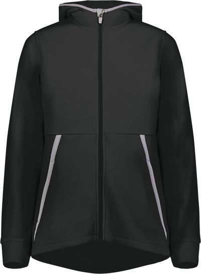Am image of a Custom Augusta Ladies Chill Fleece 2 Full Zip Hoodie in Black!