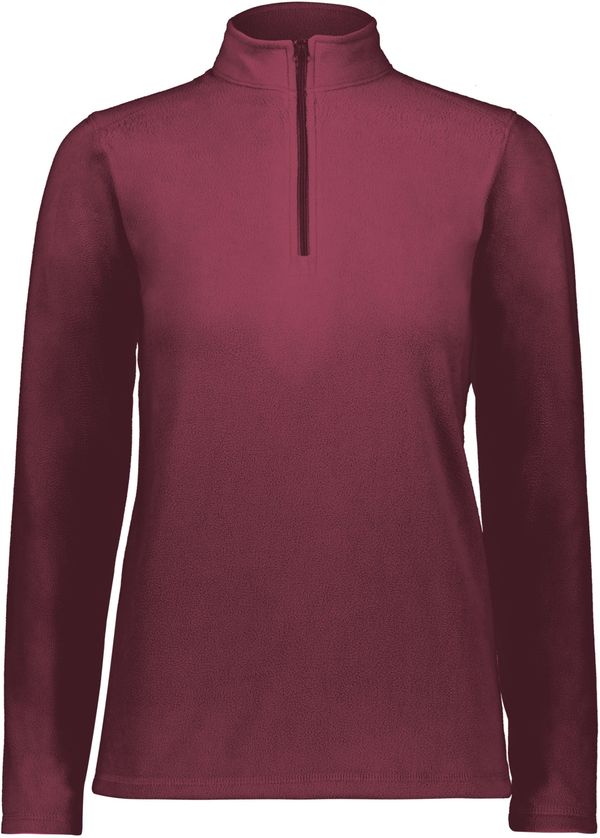 Am image of a Custom Augusta Ladies Micro Lite Fleece Quarter Zip in Maroon!