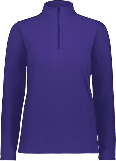 Am image of a Custom Augusta Ladies Micro Lite Fleece Quarter Zip in Purple!