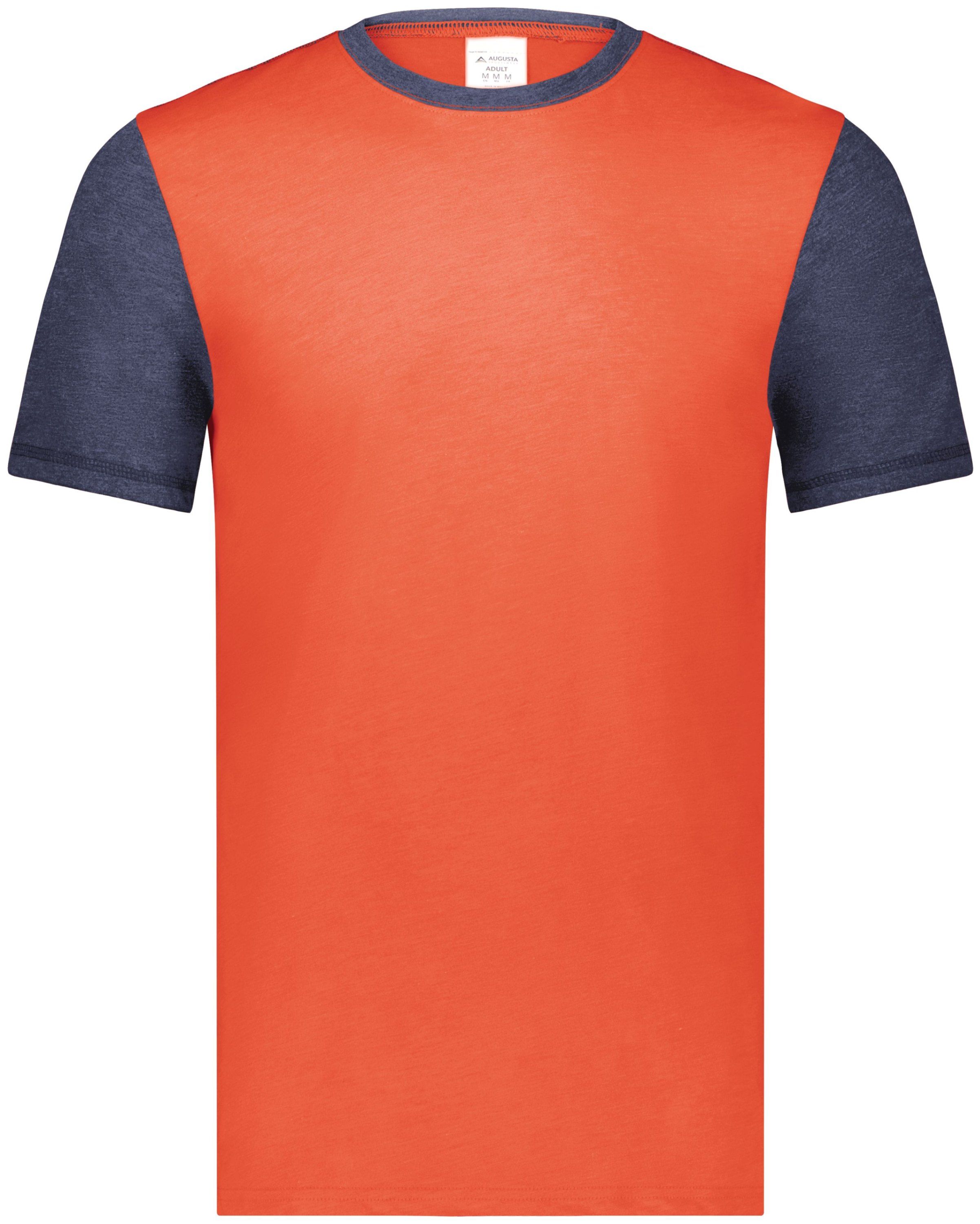 Augusta Gameday Vintage Ringer Tee in Orange Heather/Navy Heather