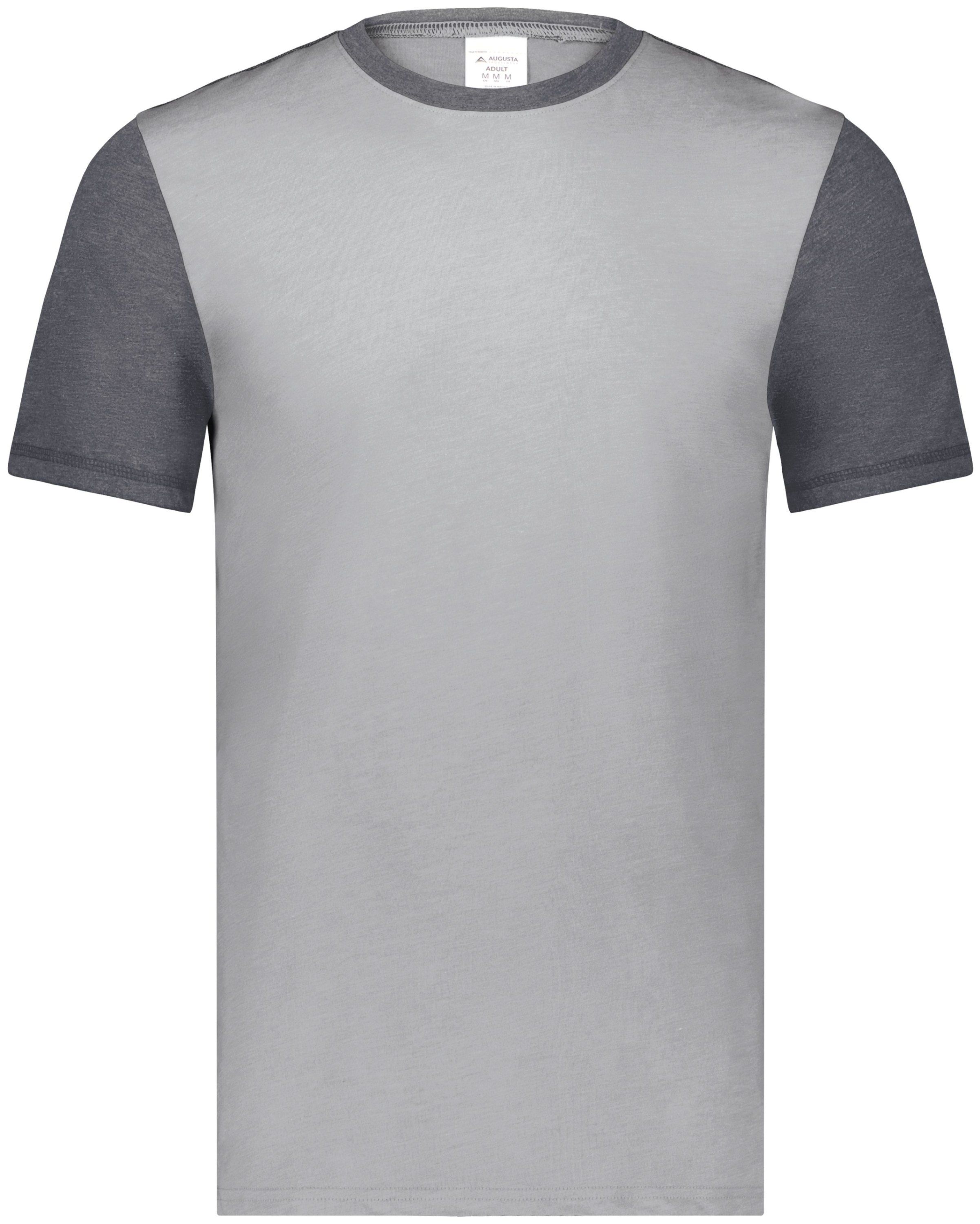 Augusta Gameday Vintage Ringer Tee in Grey Heather/Carbon Heather