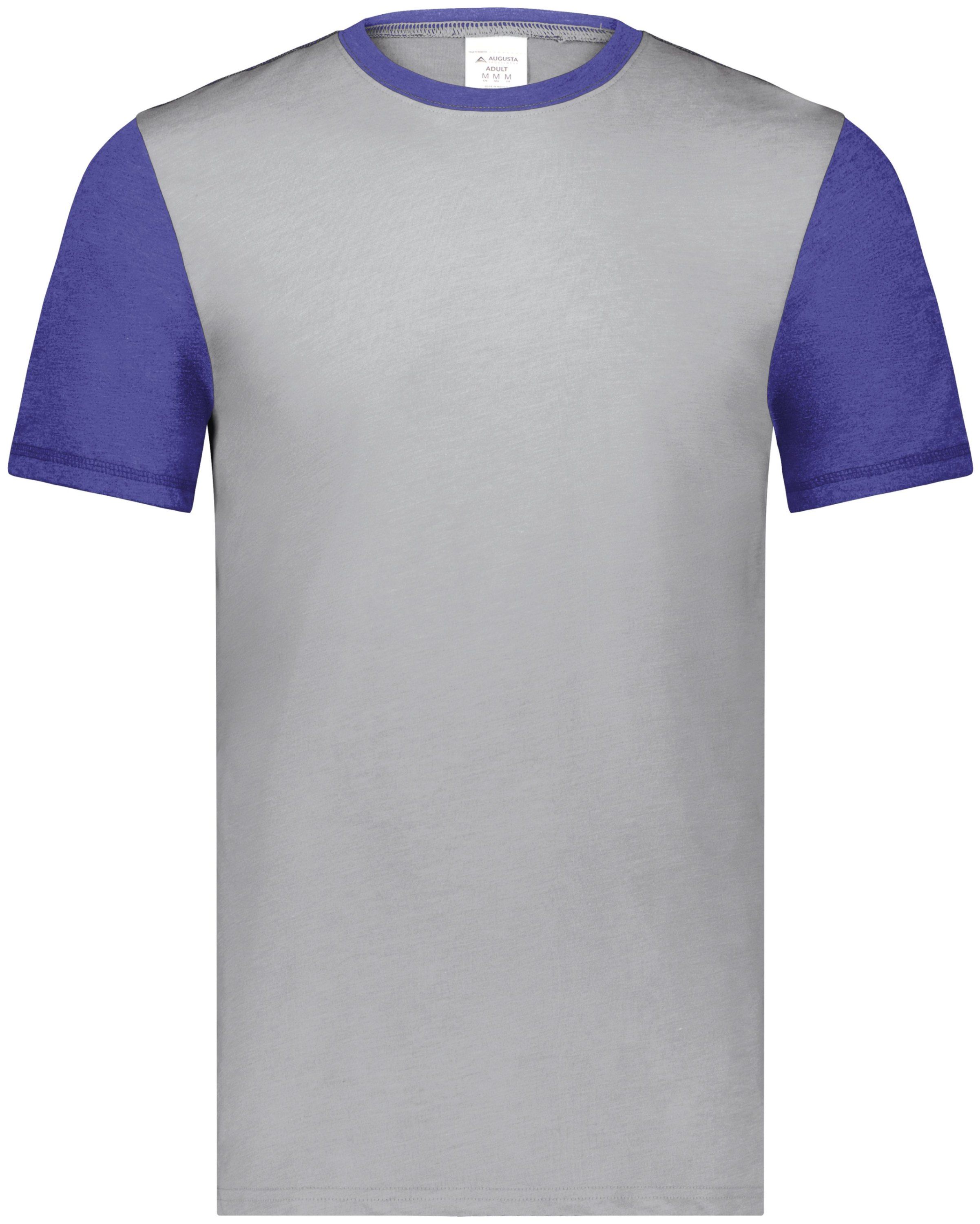Augusta Gameday Vintage Ringer Tee in Grey Heather/Purple Heather