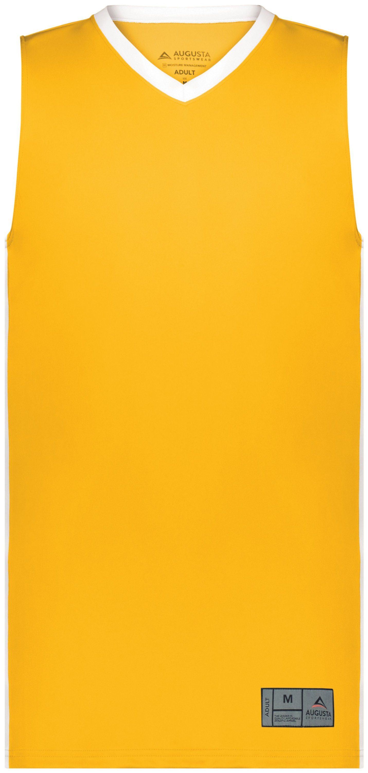 Augusta Match Up Basketball Jersey in Gold/White