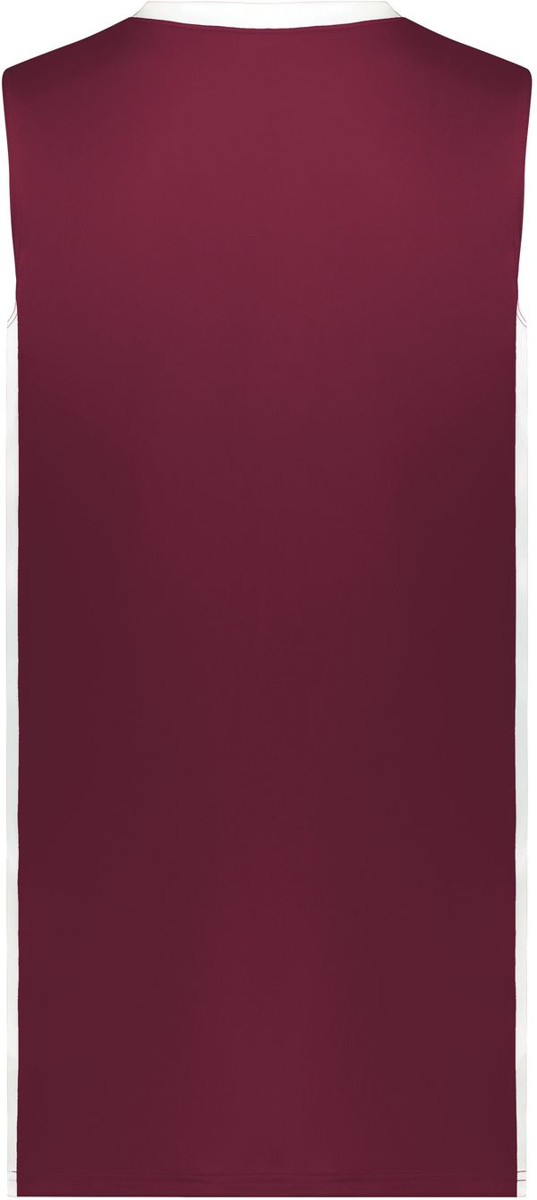 Am image of a Custom Augusta Match Up Basketball Jersey in Maroon/White!