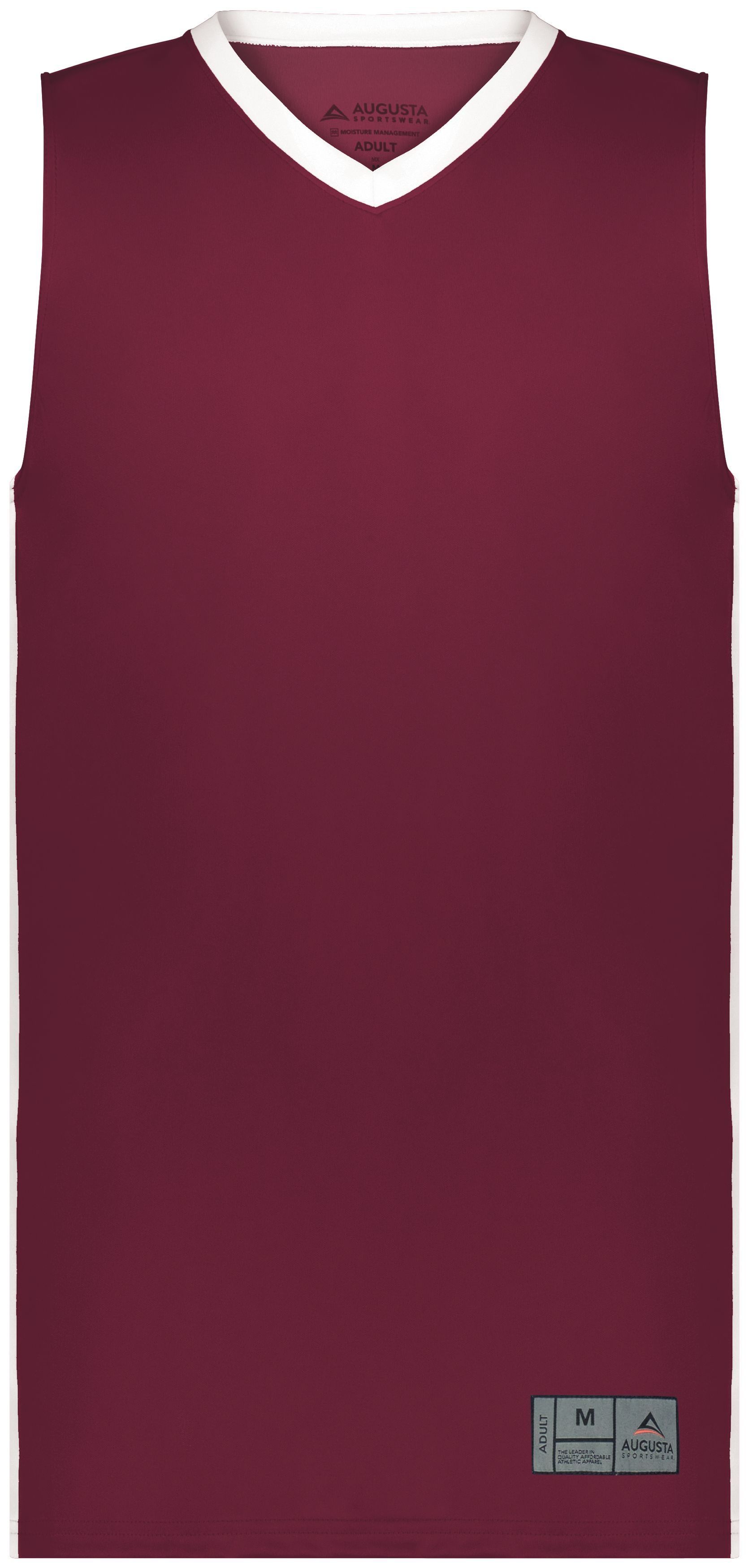 Augusta Match Up Basketball Jersey in Maroon/White