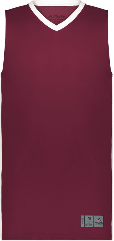Am image of a Custom Augusta Match Up Basketball Jersey in Maroon/White!