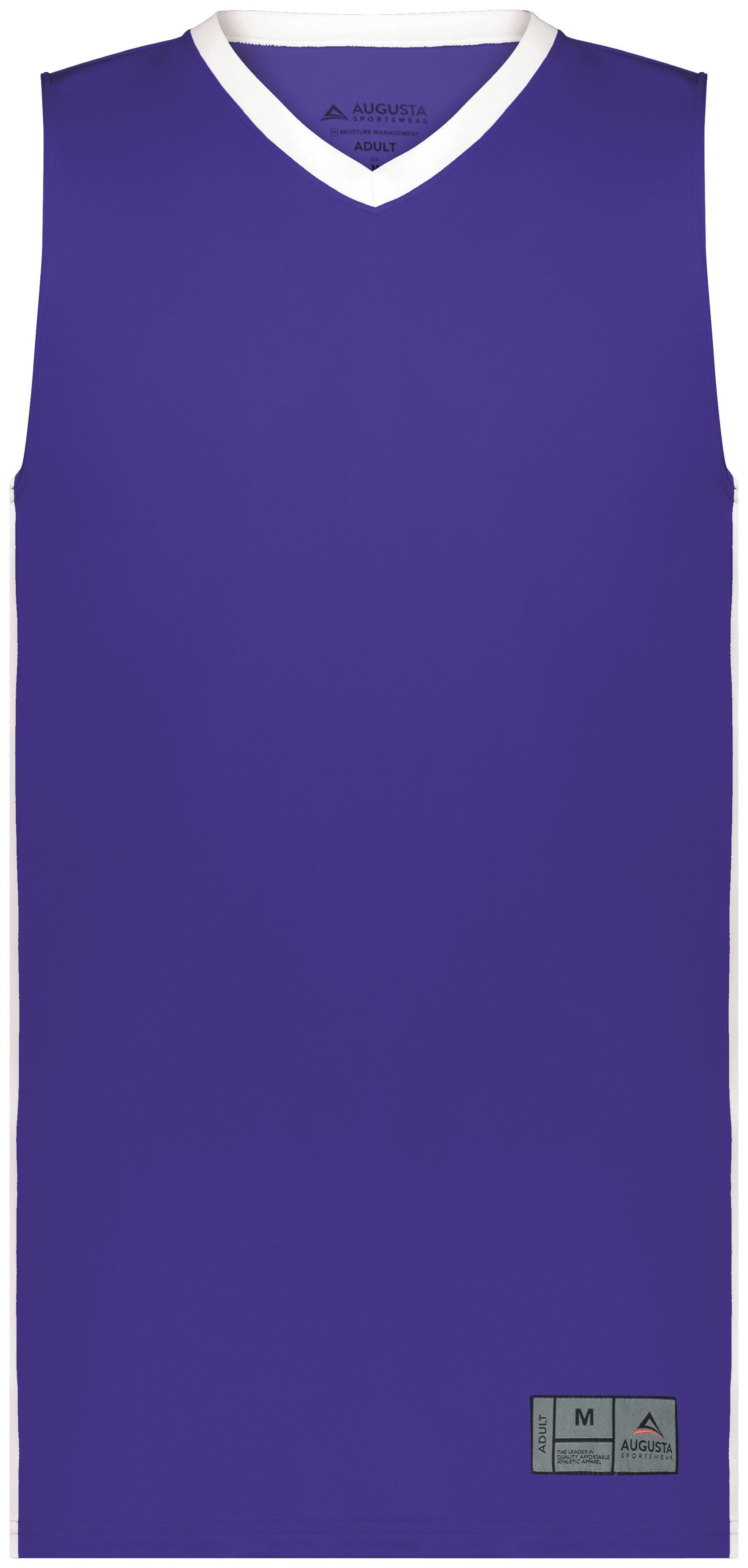 Augusta Match Up Basketball Jersey in Purple/White