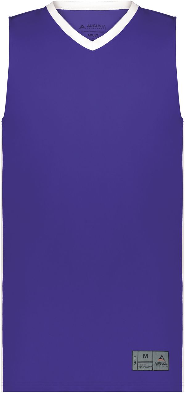 Am image of a Custom Augusta Match Up Basketball Jersey in Purple/White!