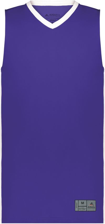 Am image of a Custom Augusta Match Up Basketball Jersey in Purple/White!