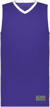 Am image of a Custom Augusta Match Up Basketball Jersey in Purple/White!