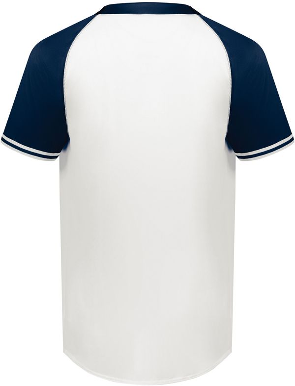 Am image of a Custom Augusta Cutter Plus Henley Jersey in White/Navy!