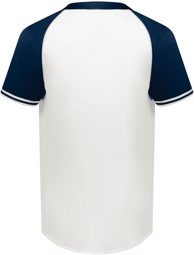 Am image of a Custom Augusta Cutter Plus Henley Jersey in White/Navy!