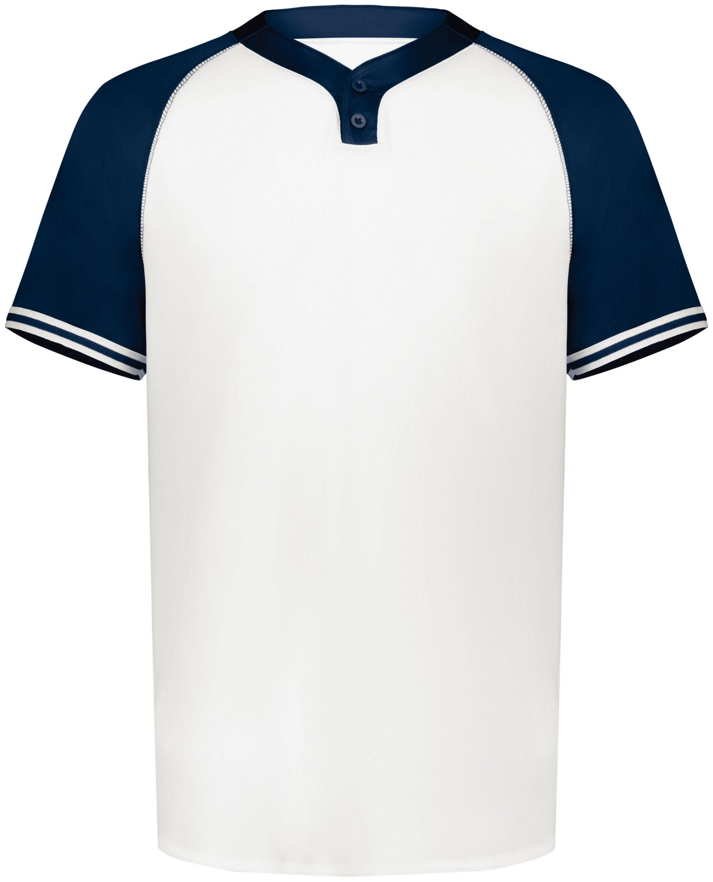 Augusta Cutter Plus Henley Jersey in White/Navy