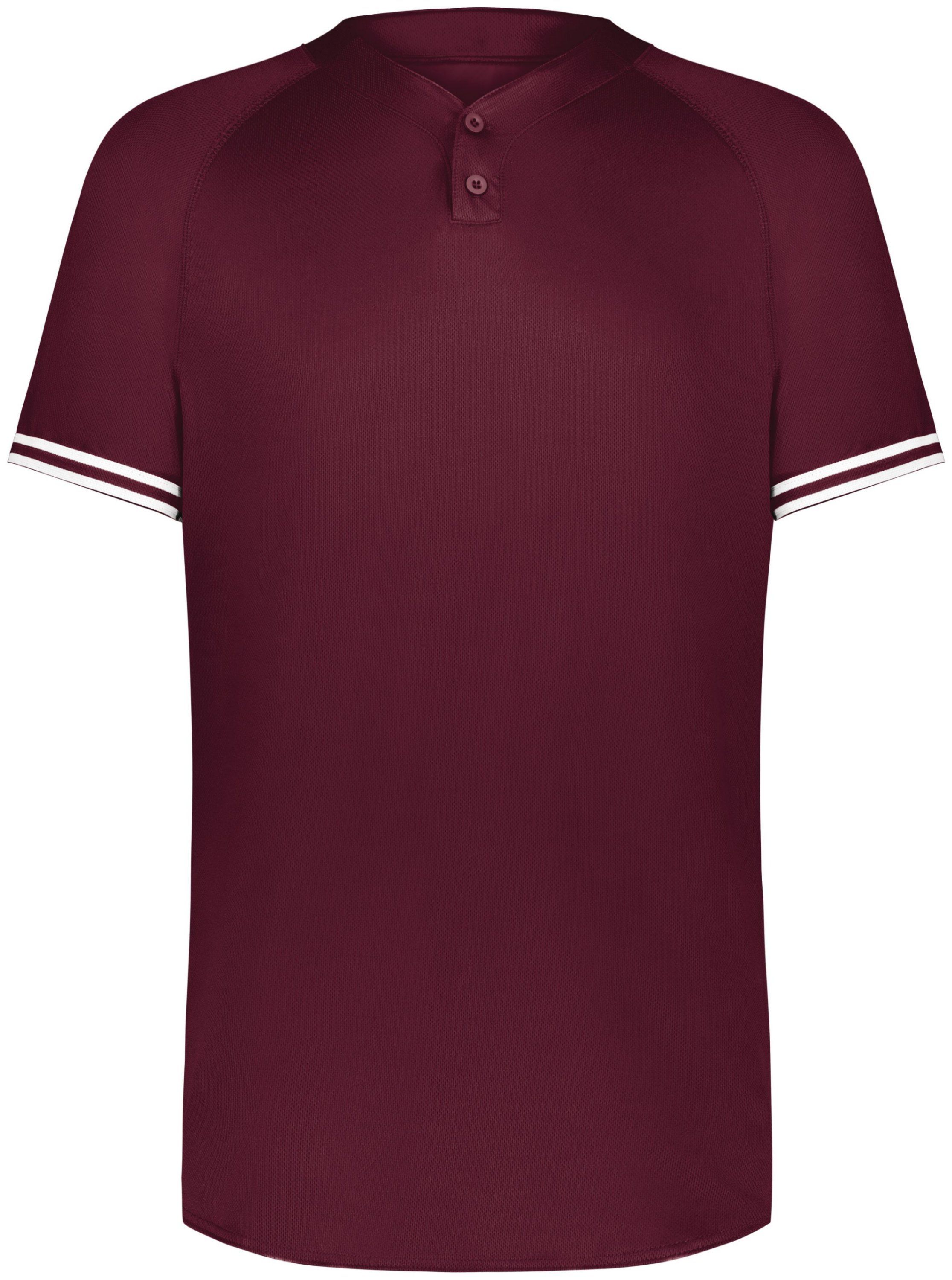 Augusta Cutter Plus Henley Jersey in Maroon/White